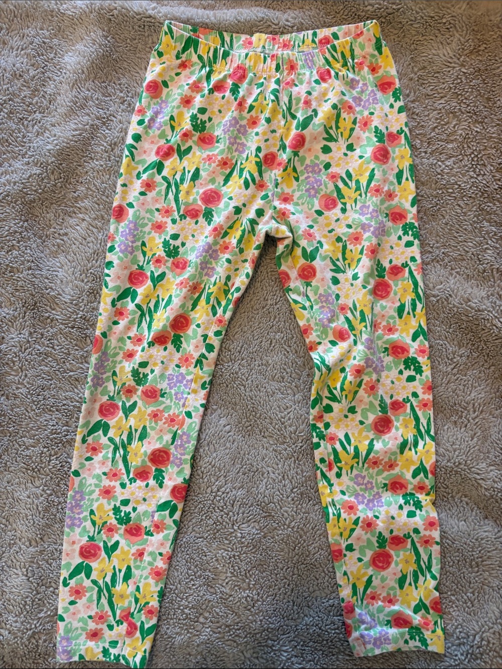 Cat & Jack Floral Leggings - Pink, Yellow & Green